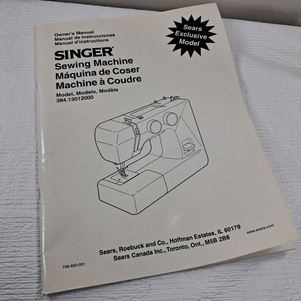 Singer 384 Sewing Machine Owners Manual Sears Exclusive 384.13012000 instruction